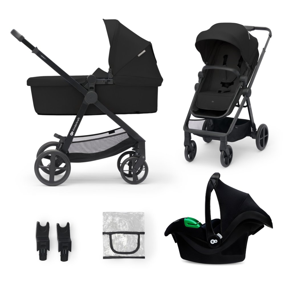 Carucior KINDERKRAFT Combinat 3 In 1 Newly Classic Negru + Mink PRO