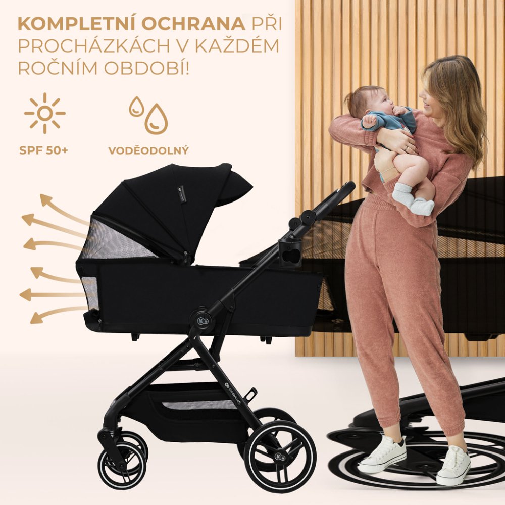 KINDERKRAFT SELECT Kočárek Kombinovaný Yoxi 2v1 Pure Black