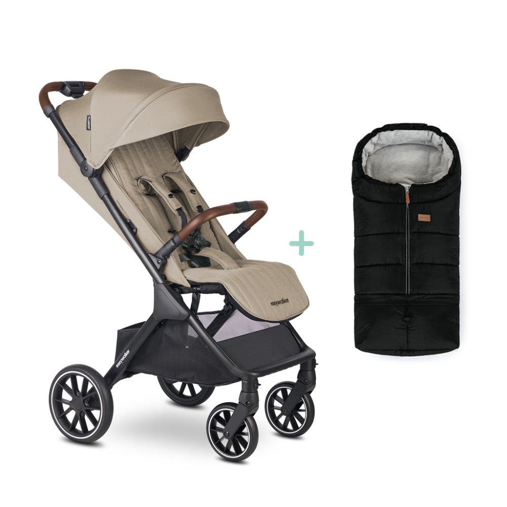 EASYWALKER Sports Stroller Jackey2 XL Pearl Taupe + PETITE&MARS Bag Jibot FREE