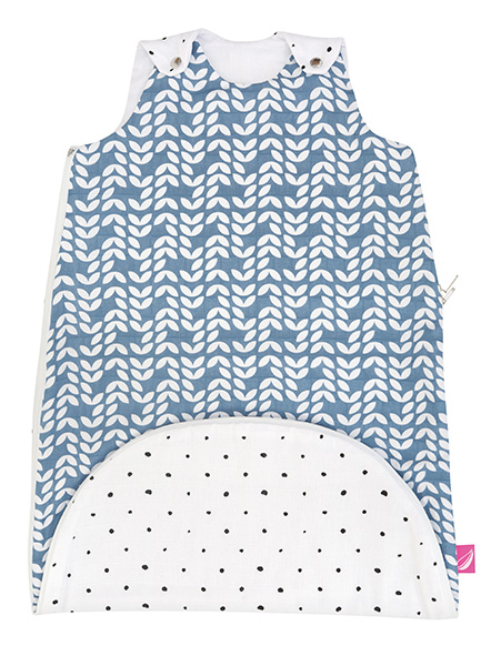 MOTHERHOOD Schlafsack 2in1 ZIP-A-Round Beige Musselin Blue Classics 3–18 M 0,5 Tog