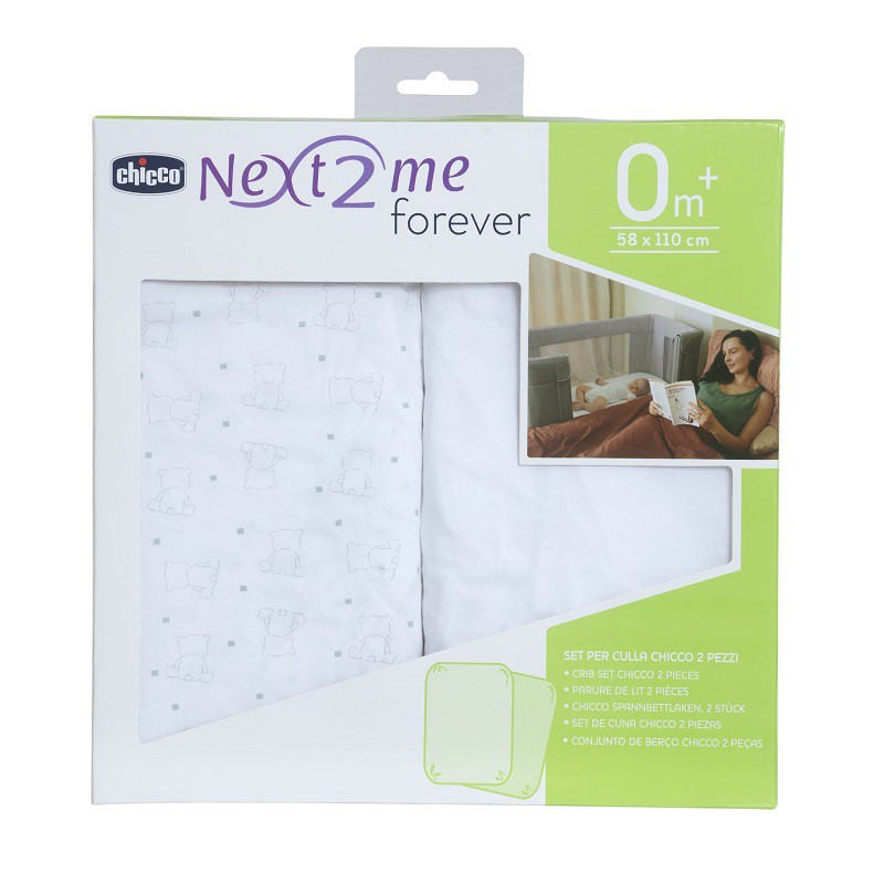 CHICCO Lenzuolo Per Next2Me Forever 2 Pz Orsetto