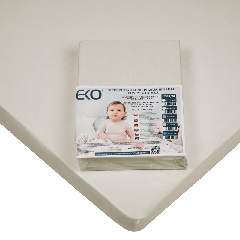 EKO Laken Wasserdicht Mit Gummijersey Beige 120x60 Cm