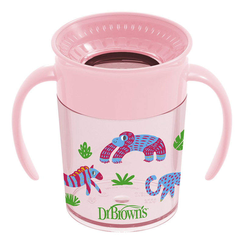 DR.BROWN'S Tasse Cheers360 6 Mois+ 200 Ml, Rose