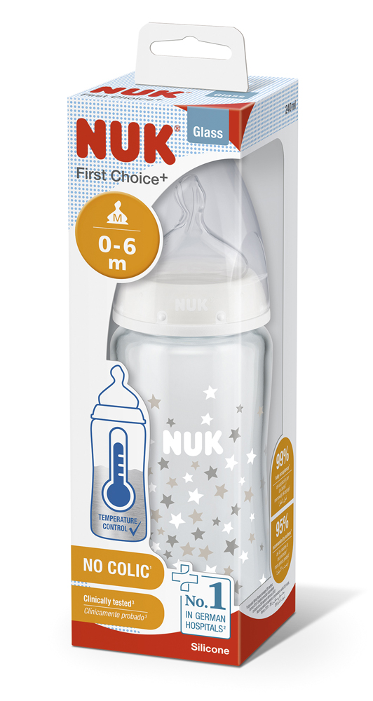 NUK FC+ Steklenica Z Regulatorjem Temperature 240 Ml - Bela