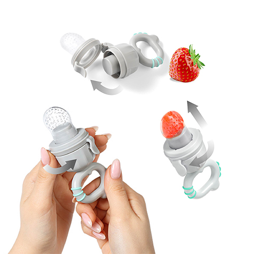 BABYONO Silicone Pacifier For Feeding Dino Gray 6m+