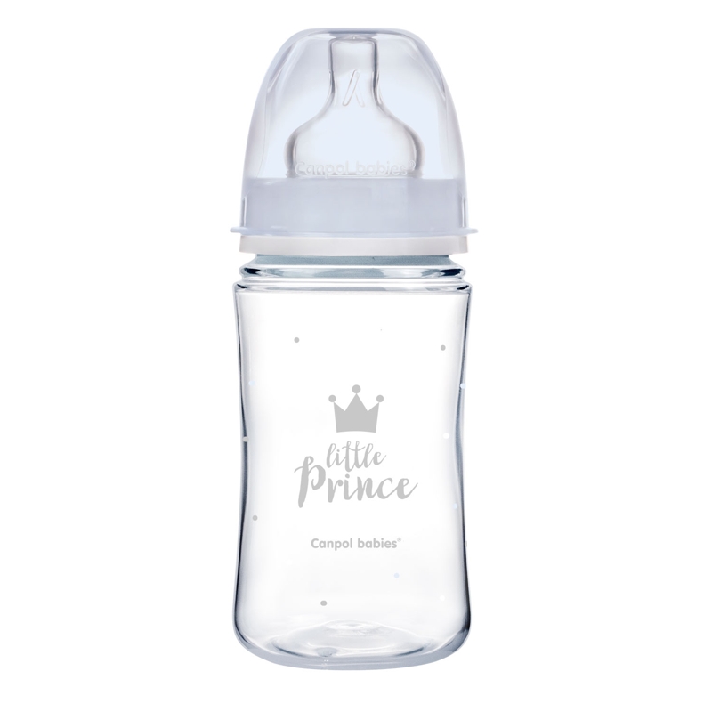 CANPOL BABIES Biberon à Large Goulot Royal Baby 240 Ml Bleu