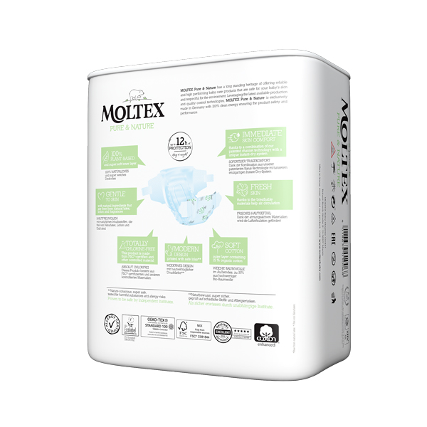 MOLTEX Pure&Nature Pañales Desechables 4 Maxi (7-14 Kg) 29uds