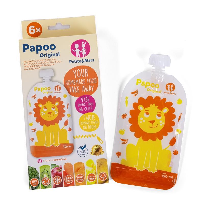 PETITE&MARS Food Pouch Papoo Lion - 6 Pcs