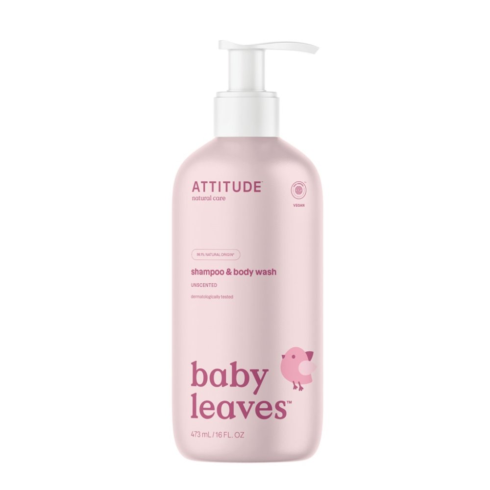 ATTITUDE Savon Et Shampoing Corps Enfant 2 En 1 Feuilles De Bébé Sans Parfum 473 Ml