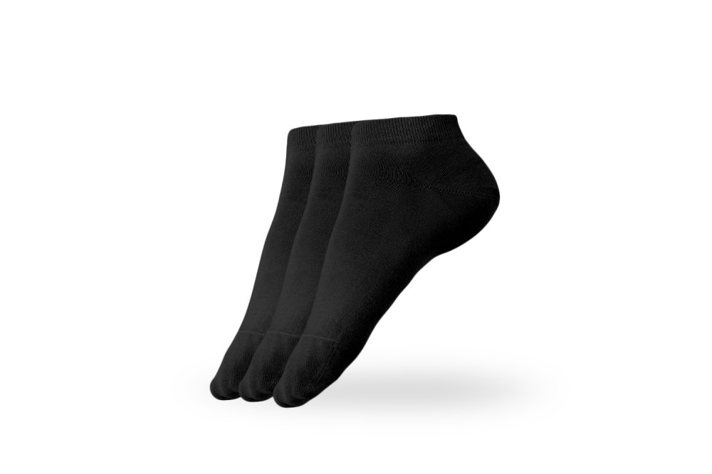 Barfußsocken – Low-Cut – Essentials – Schwarz – 3er-Pack 35-38 Black