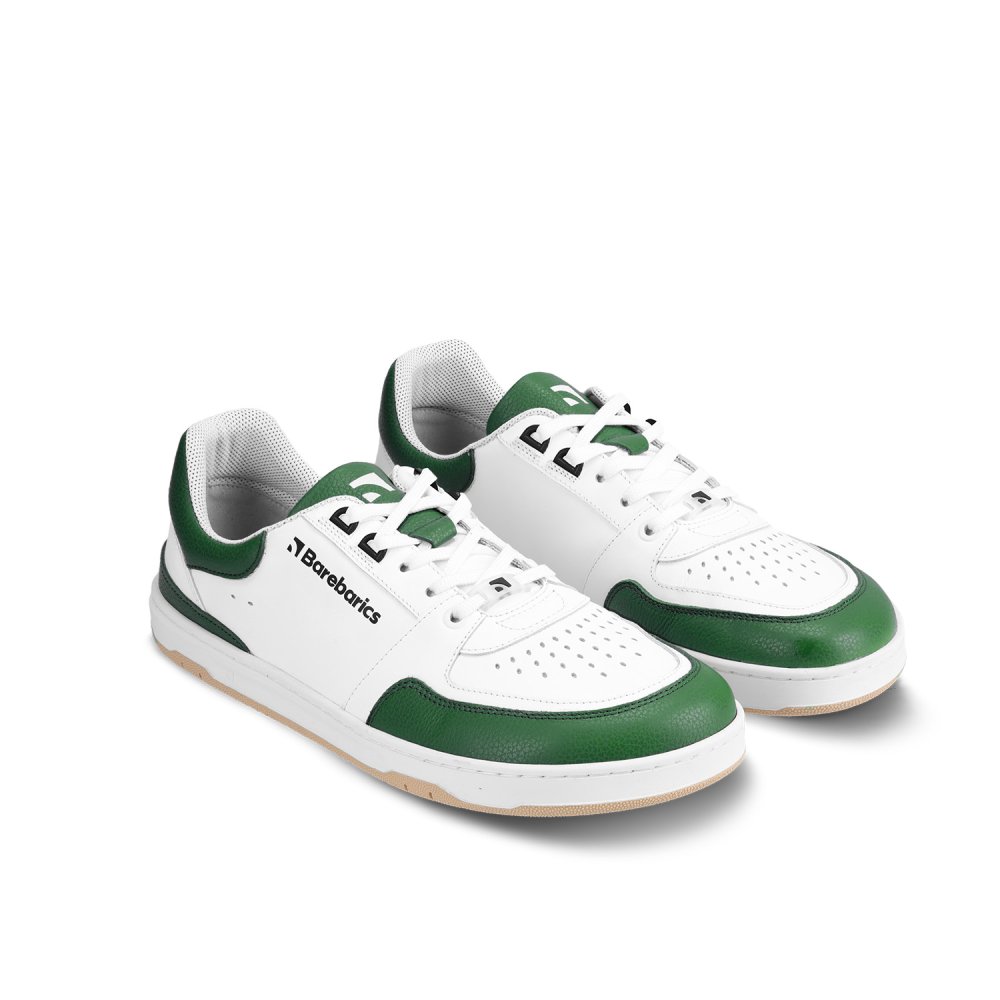 Barebarics Wave Barefoot Sneakers - White & Dark Green 37 White