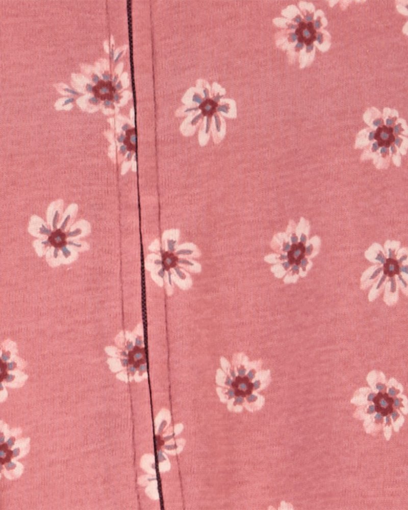 Combinaison zippée à fleurs rose/ivoire Sleep&Play de CARTER'S pour fille, 2 pièces, 3 m/taille. 62 – Image 3
