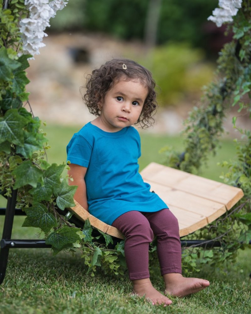 T-shirt manches courtes pour filles, turquoise foncé 110 – Image 3