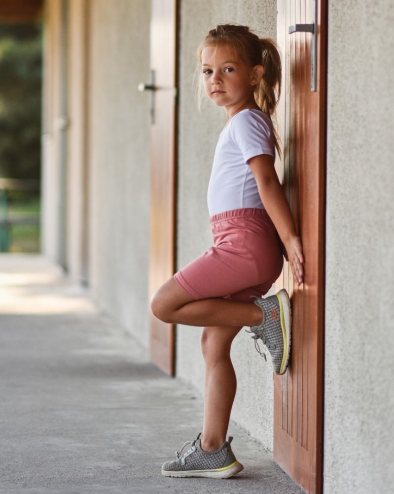 Legging court enfant, vieux rose 104