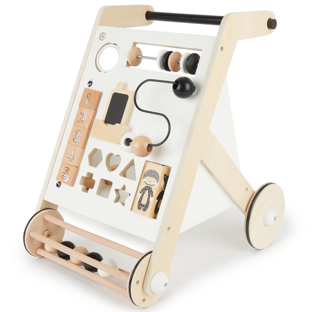 Bieco - Girello in legno per bambini con attività - Black & White