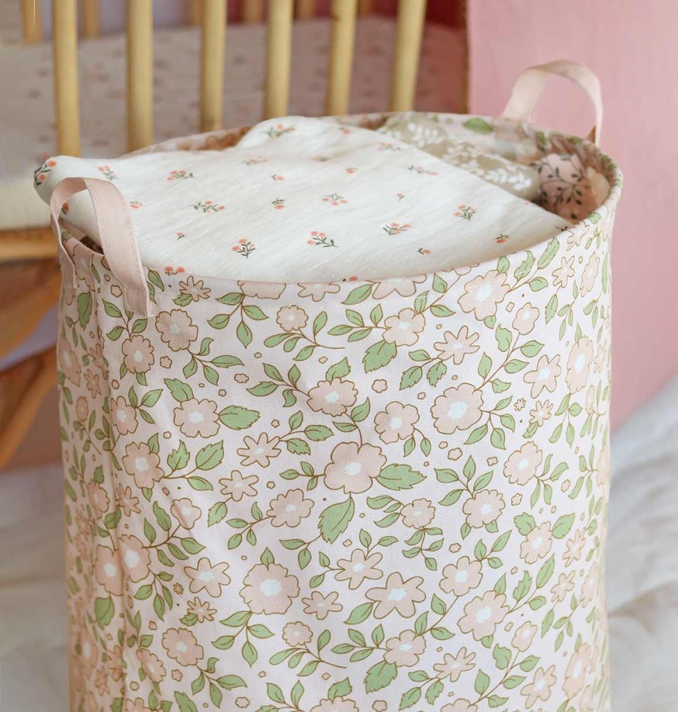 A Little Lovely Company - Cesto portaoggetti - fiori su rosa - immagine 5