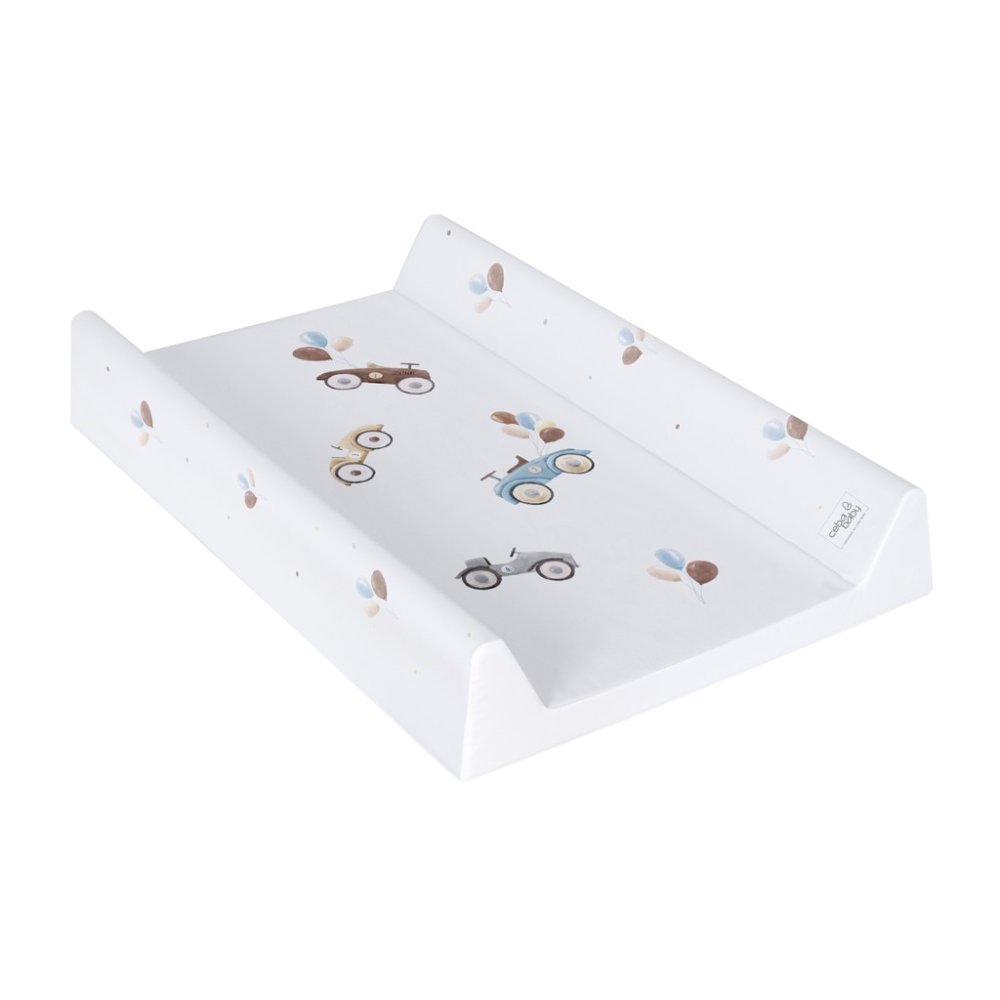 CEBA Materassino fasciatoio a 2 lati con piano rigido (50x70) Comfort Retro Cars - immagine 3