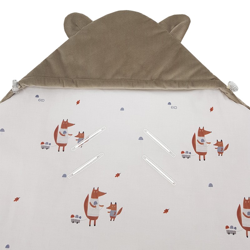 Chancelière enveloppante EKO pour siège auto VELVET Fox 110x100 cm – Image 6