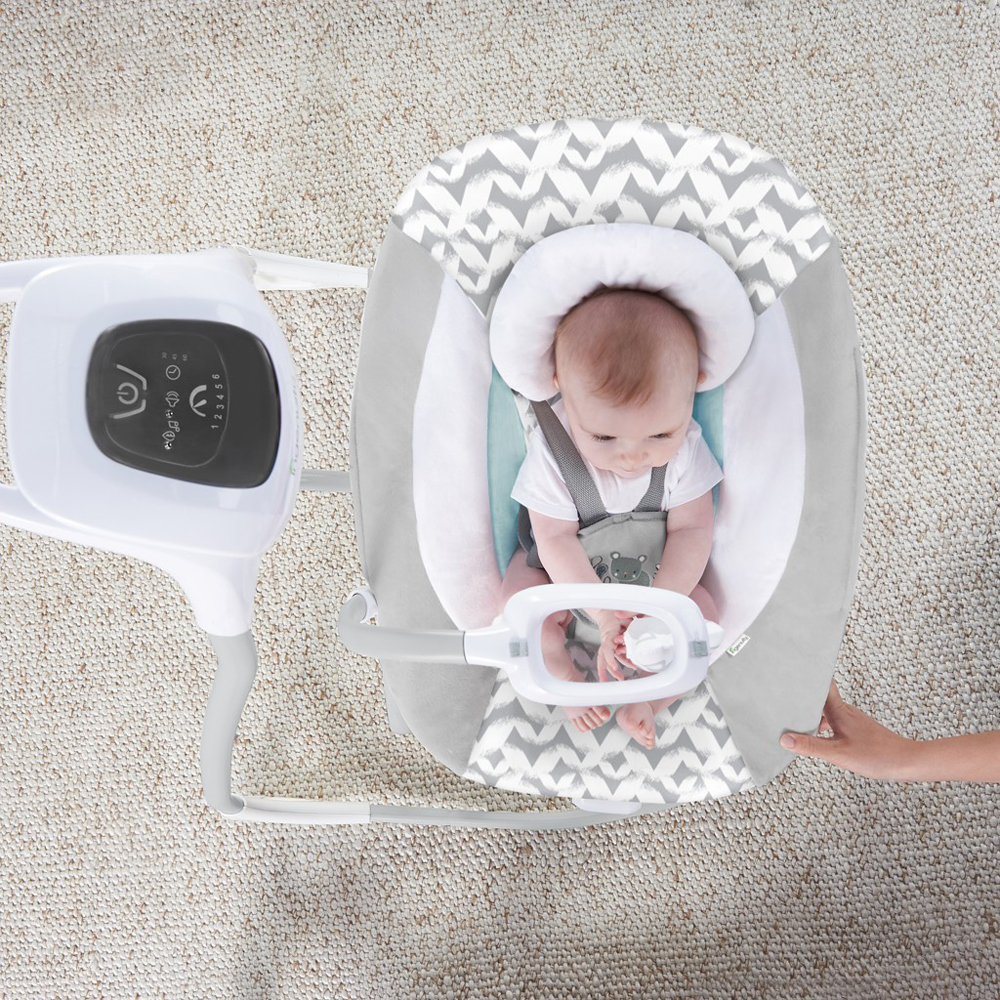 INGENUITY Balancelle grande avec siège vibrant et mélodie USB 2en1 Raylan 0m+ jusqu'à 9 kg – Image 7