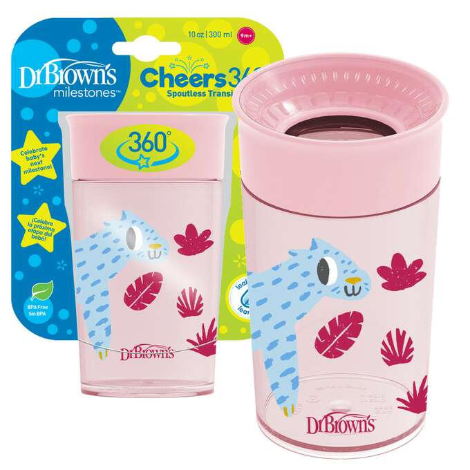 DR.BROWN'S Tasse Cheers Jungle 300 ml 9m+, rose (TC01093) – Image 6