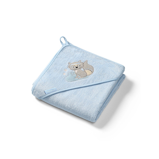 BABYONO Asciugamano con cappuccio Bamboo blu 100x100 cm