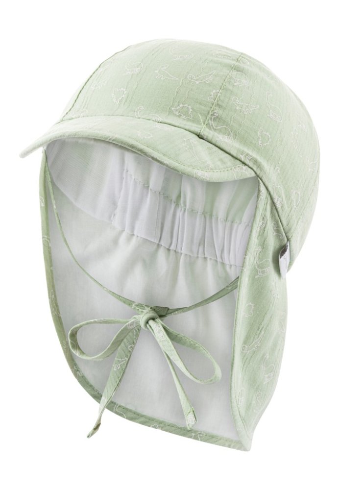 STERNTALER Casquette avec visière et protection de la nuque à nouer avec filtre UV 30 vert garçon 41 cm-4-5 m