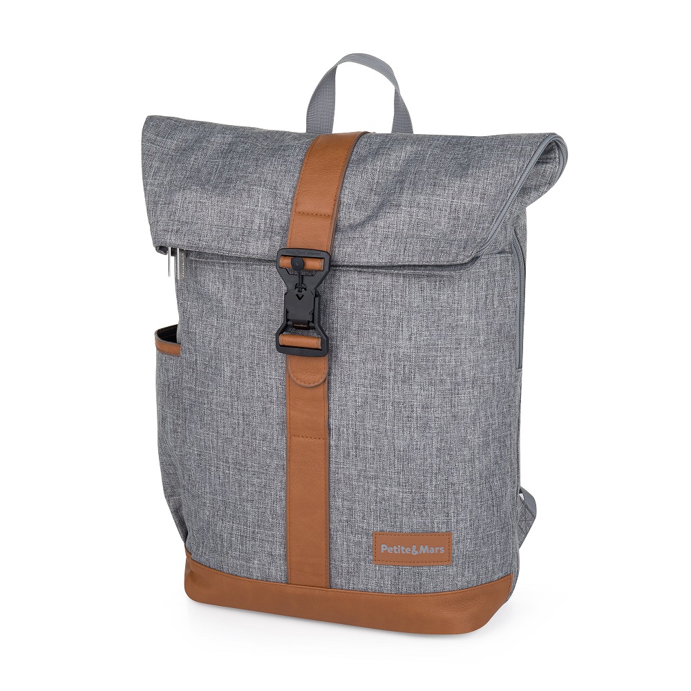 PETITE&MARS Zaino fasciatoio per passeggino Jackob Ultimate Grey