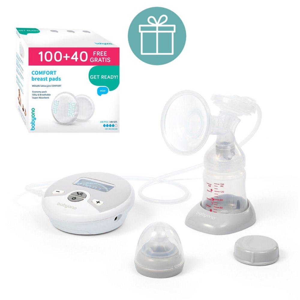 BABYONO Laktator elektryczny Nurse Pro + wkładki laktacyjne 100 + 40 GRATIS