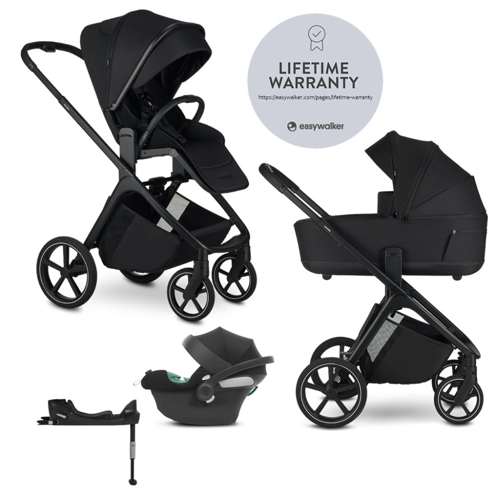 Poussette combinée EASYWALKER Zoey Pure Black + CYBEX Aton B2 i-Size + base