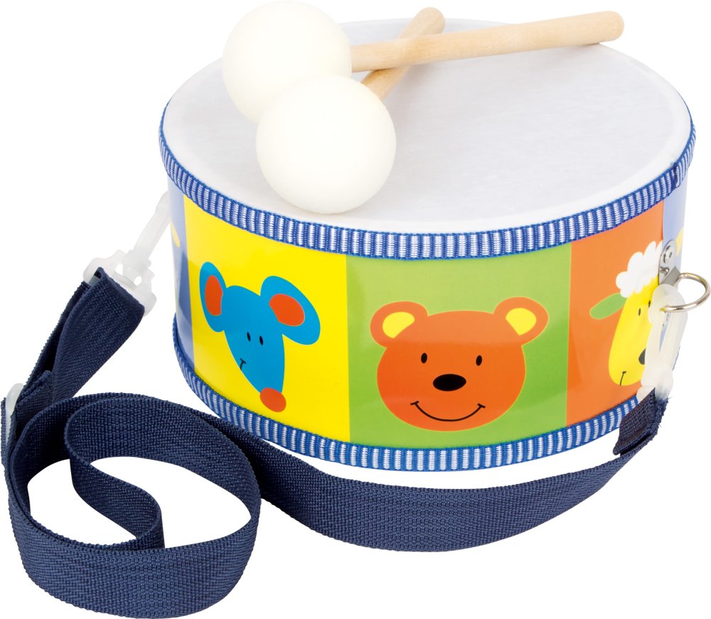 small foot Instrumentos musicales de madera para niños, tambor con animales