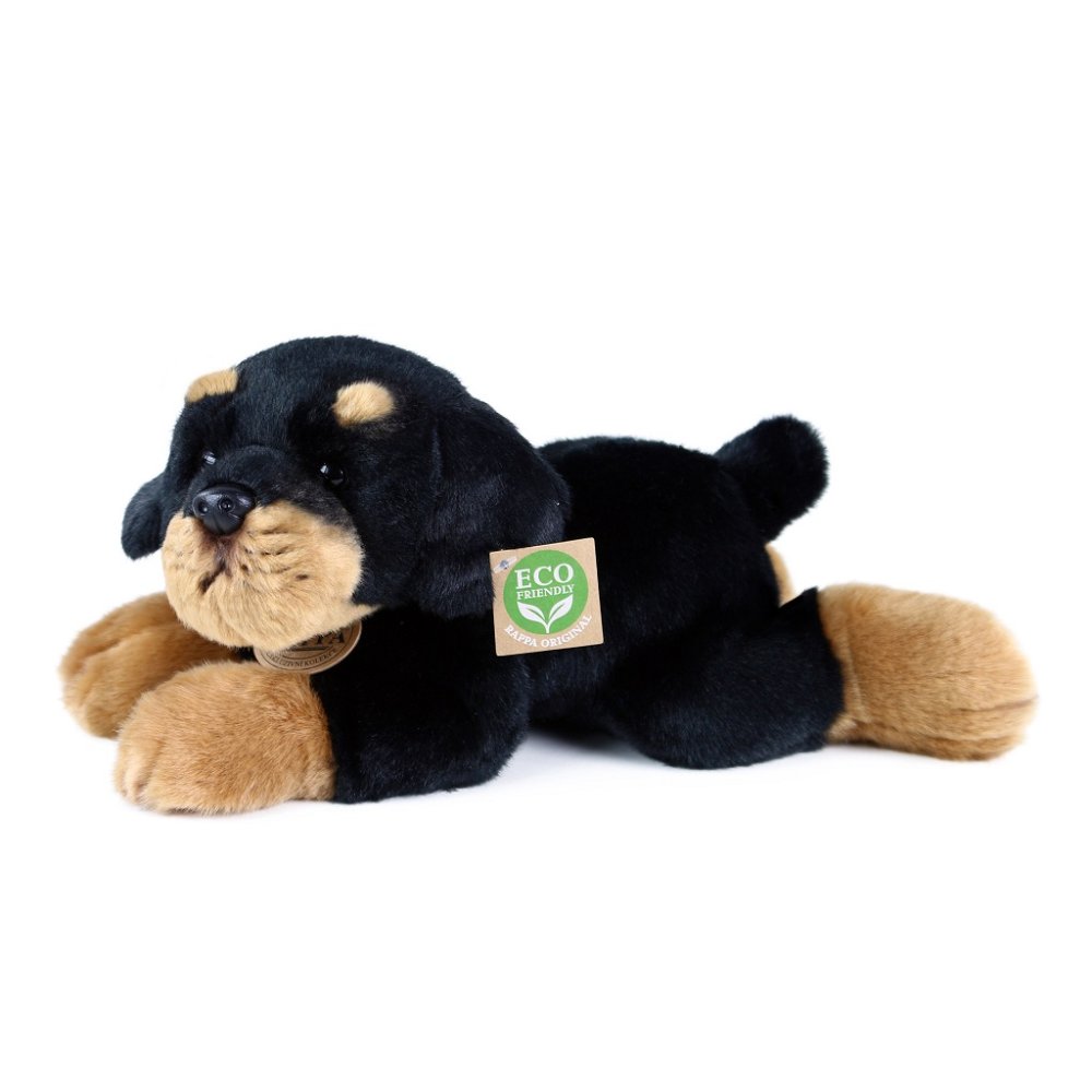 Rappa Peluche cane rottweiler sdraiato 30 cm ECO-FRIENDLY - immagine 3
