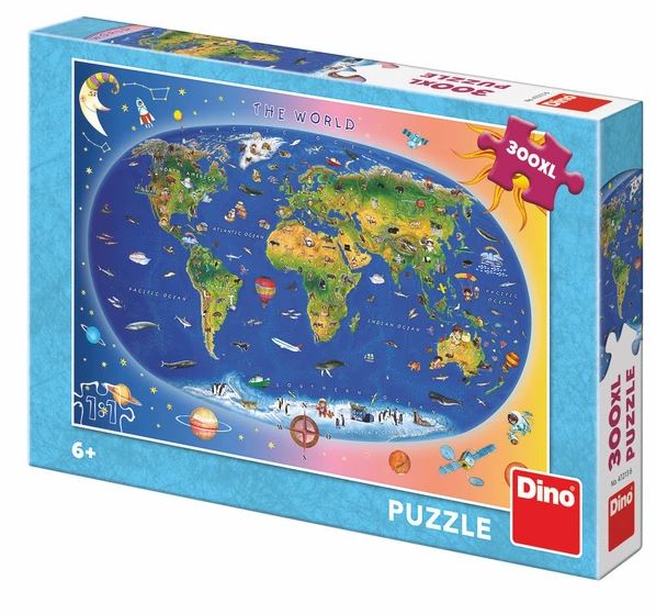 Dino Puzzle Mapa dla dzieci 300 elementów XL