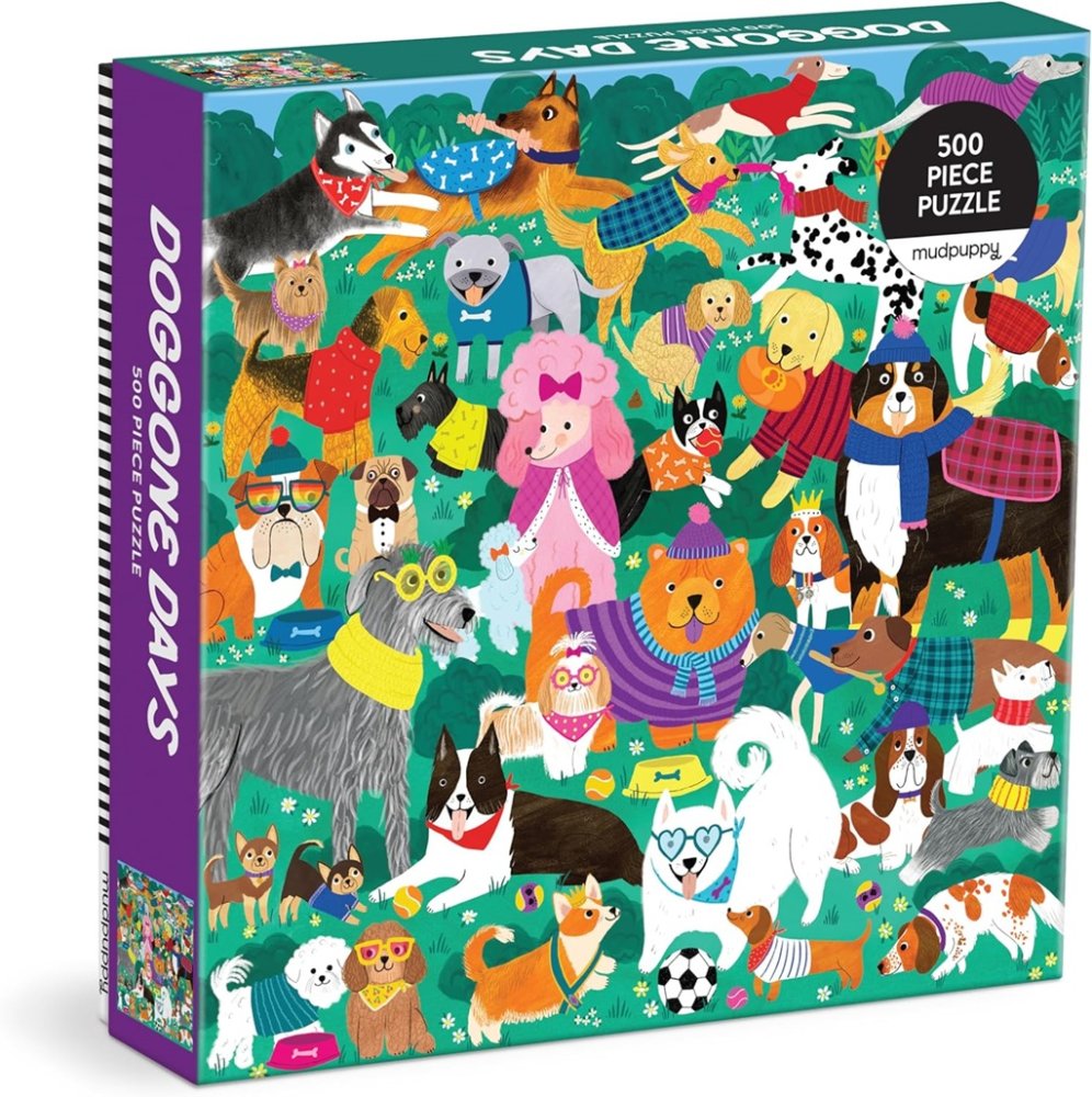 Mudpuppy Puzzle rodzinne Psi dzień w parku 500 elementów