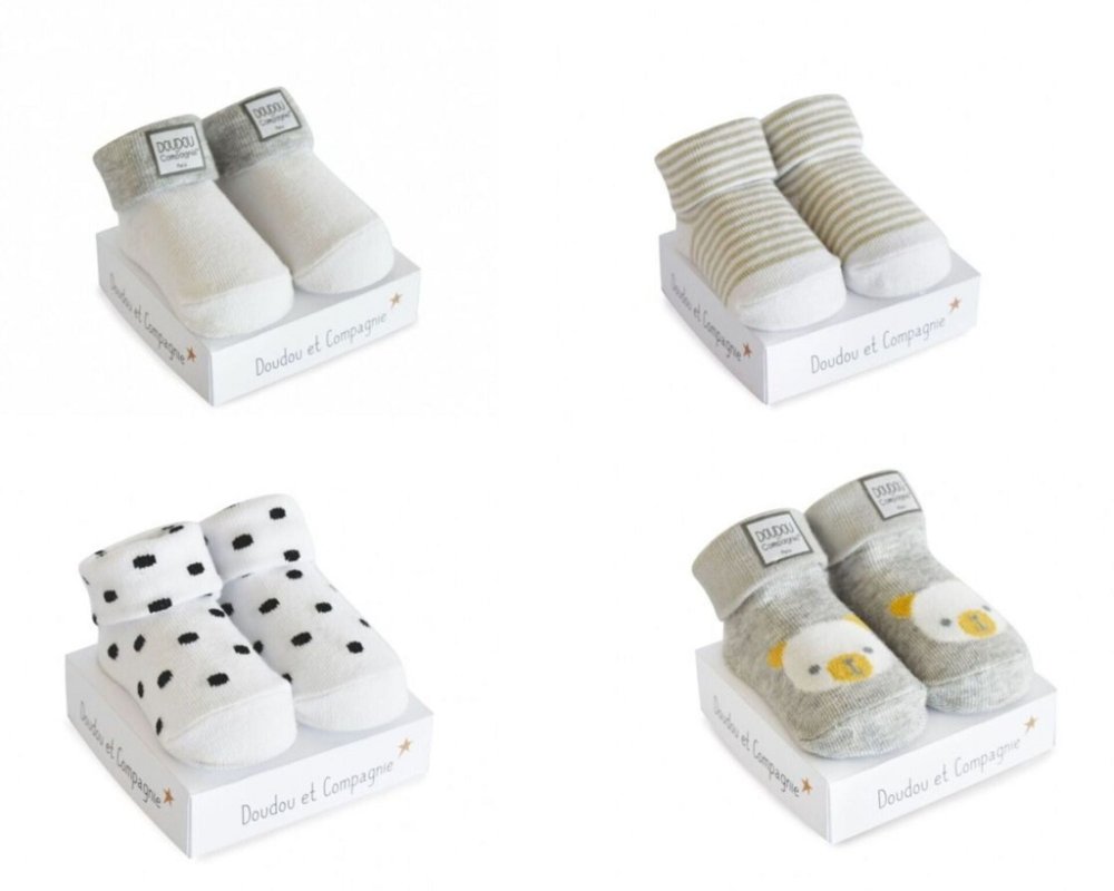 Doudou Zestaw upominkowy - Skarpetki uniwersalne 0-6 mies. 1 para