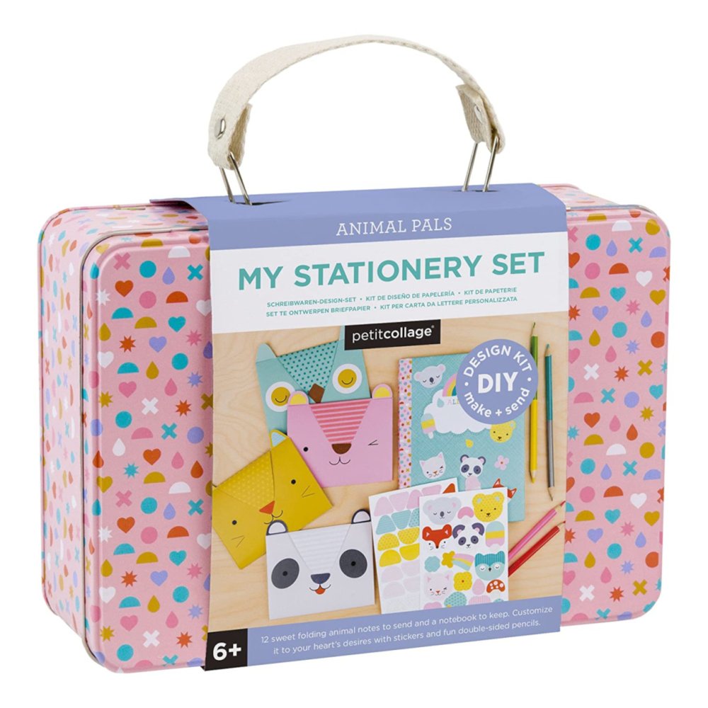 Petit Collage Kreativkoffer Briefpapier-Set mit Tieren