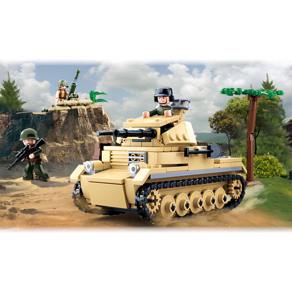 Sluban WWII M38-B0691 Niemiecki czołg Panzer II - obrazek 2