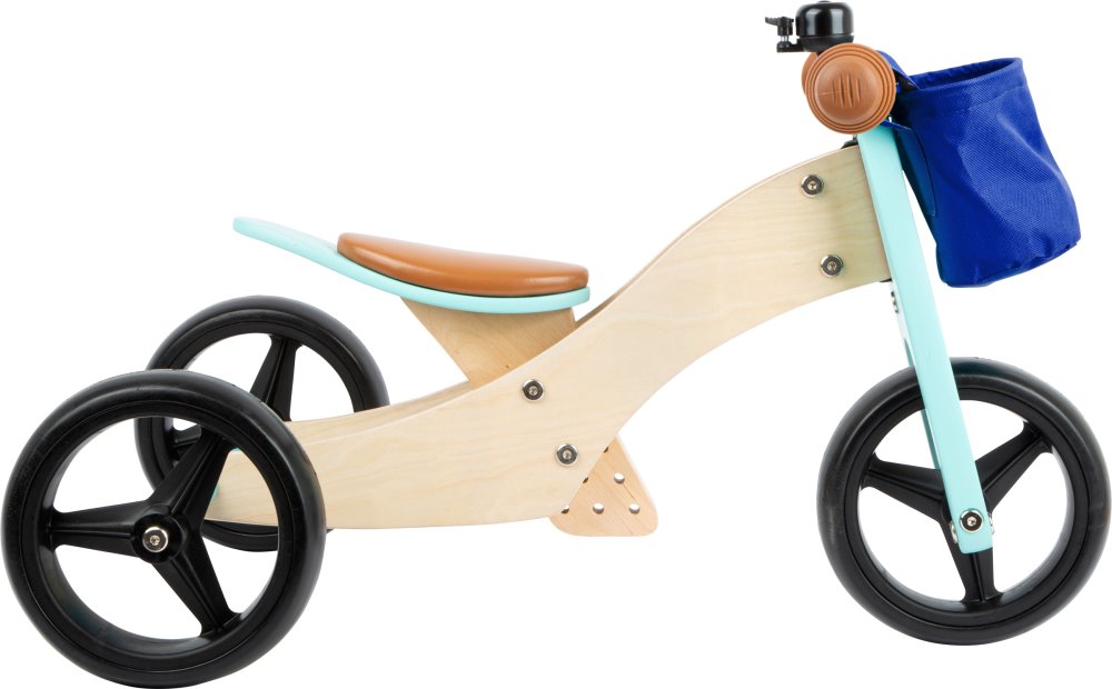 small foot Bicicletta senza pedali in legno Trike 2in1 turchese - immagine 3