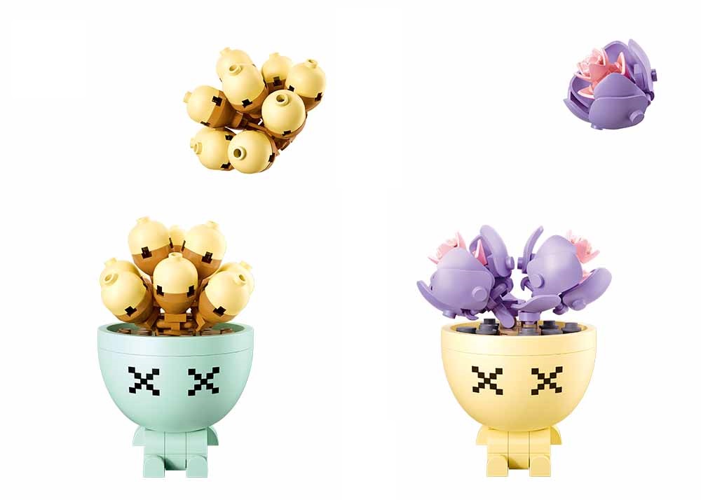 Sluban Flowers M38-B1076 Sukulenty w doniczce Display 6 szt. - obrazek 4