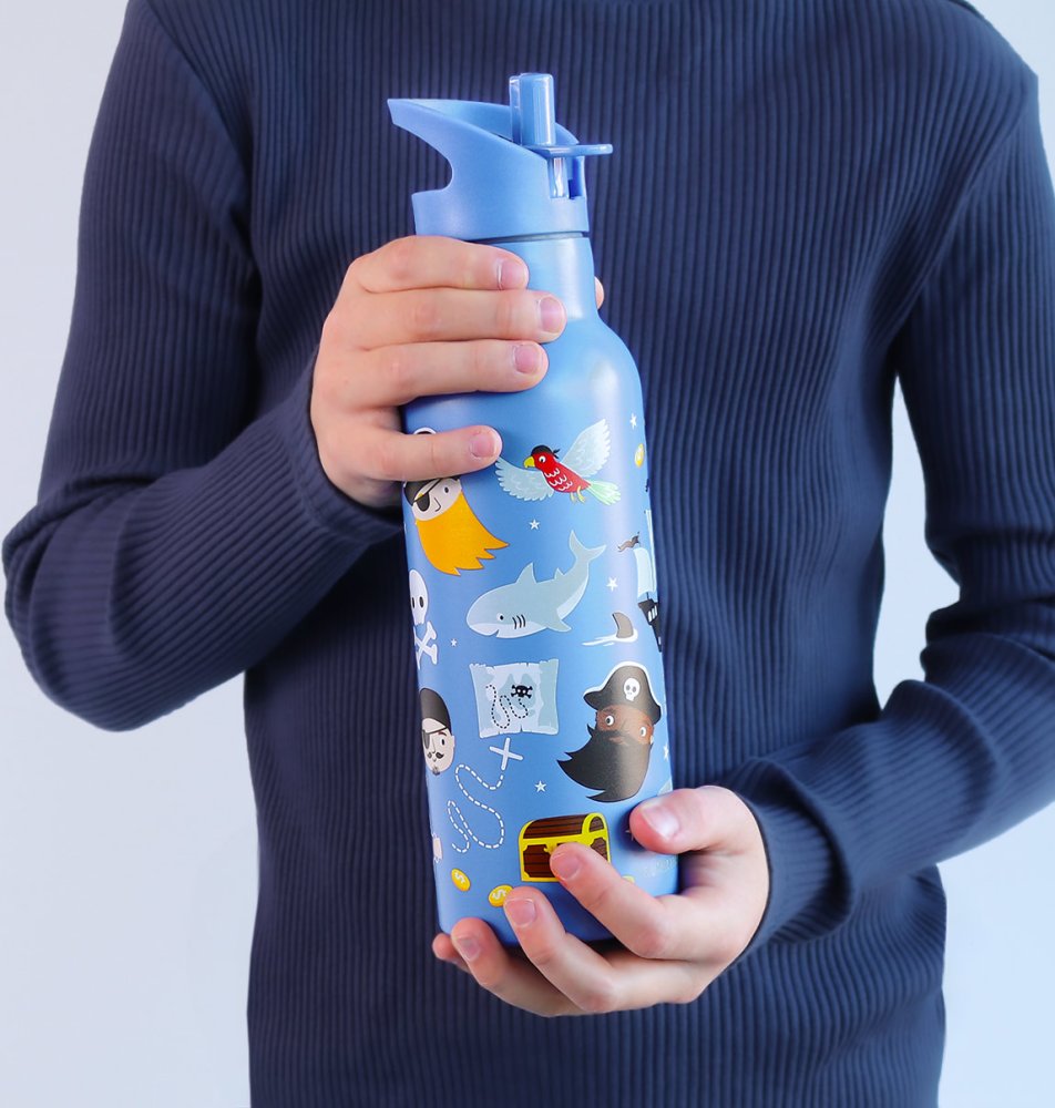 A Little Lovely Company - Edelstahl Trinkflasche, 500 ml - Piraten – Bild 6