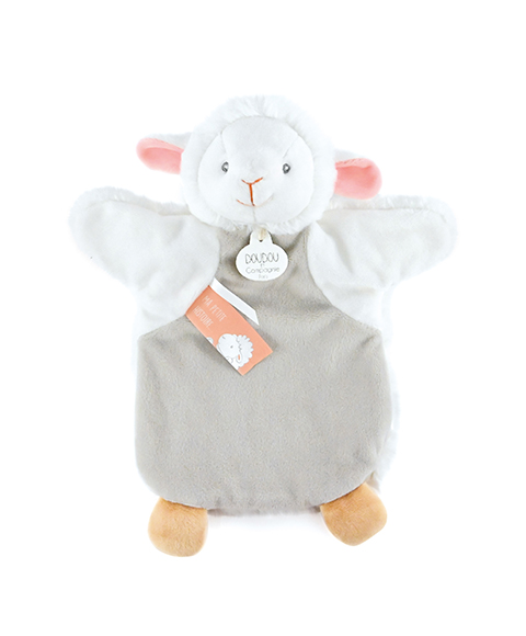 Doudou Marionnette Peluche Mouton 25 cm