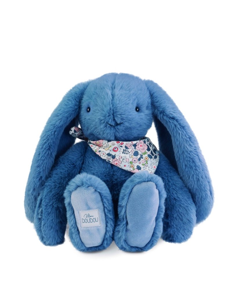 Doudou Plüschhase mit Halstuch blau 35 cm – Bild 3