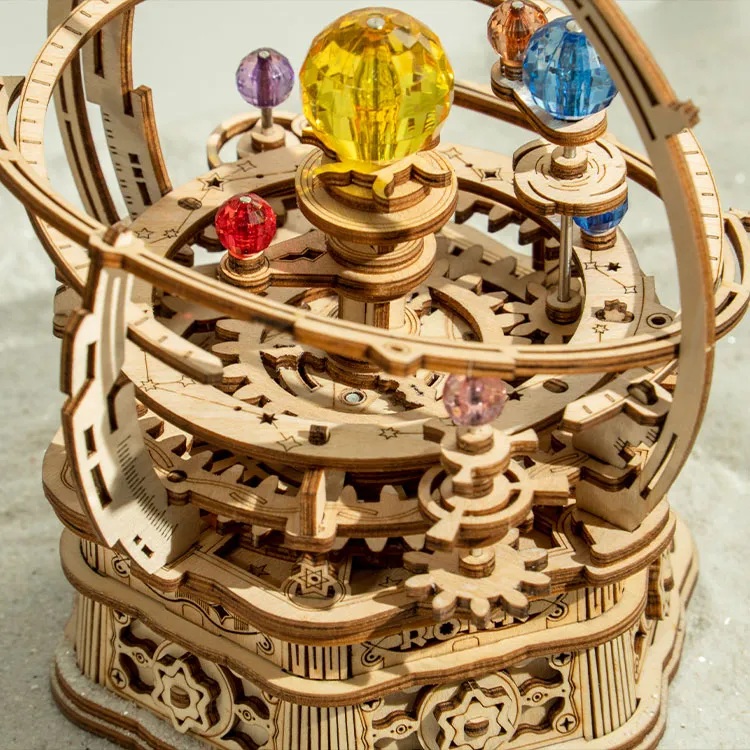 RoboTime Puzzle 3D de madera, caja de música, reloj astronómico histórico - Imagen 6
