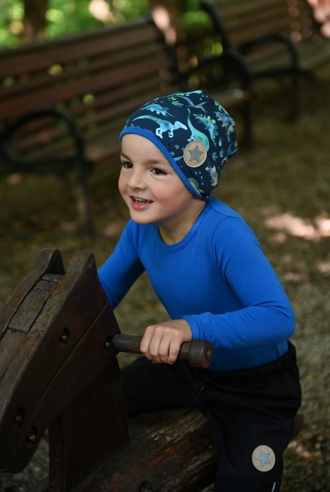 Gorro con forro Outlast® - dinosaurios/azul royal 3 | 42-44 cm - Imagen 4