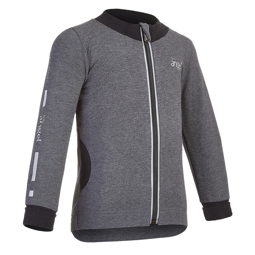 Sudadera REFLEX smock con cremallera Outlast® - jaspeado gris oscuro 104