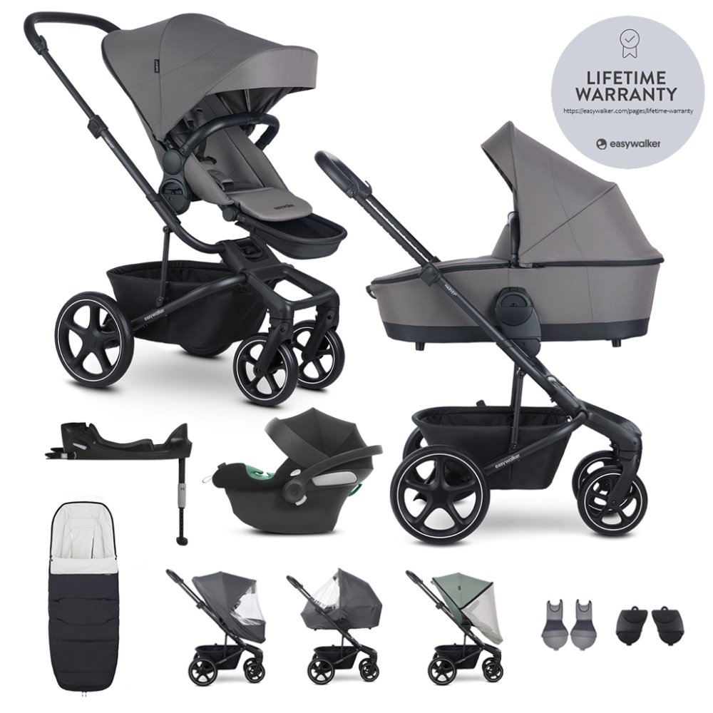 EASYWALKER SET Kočárek 4v1 Harvey⁵ Pebble Grey XXL RWS + CYBEX Aton B2 i-Size