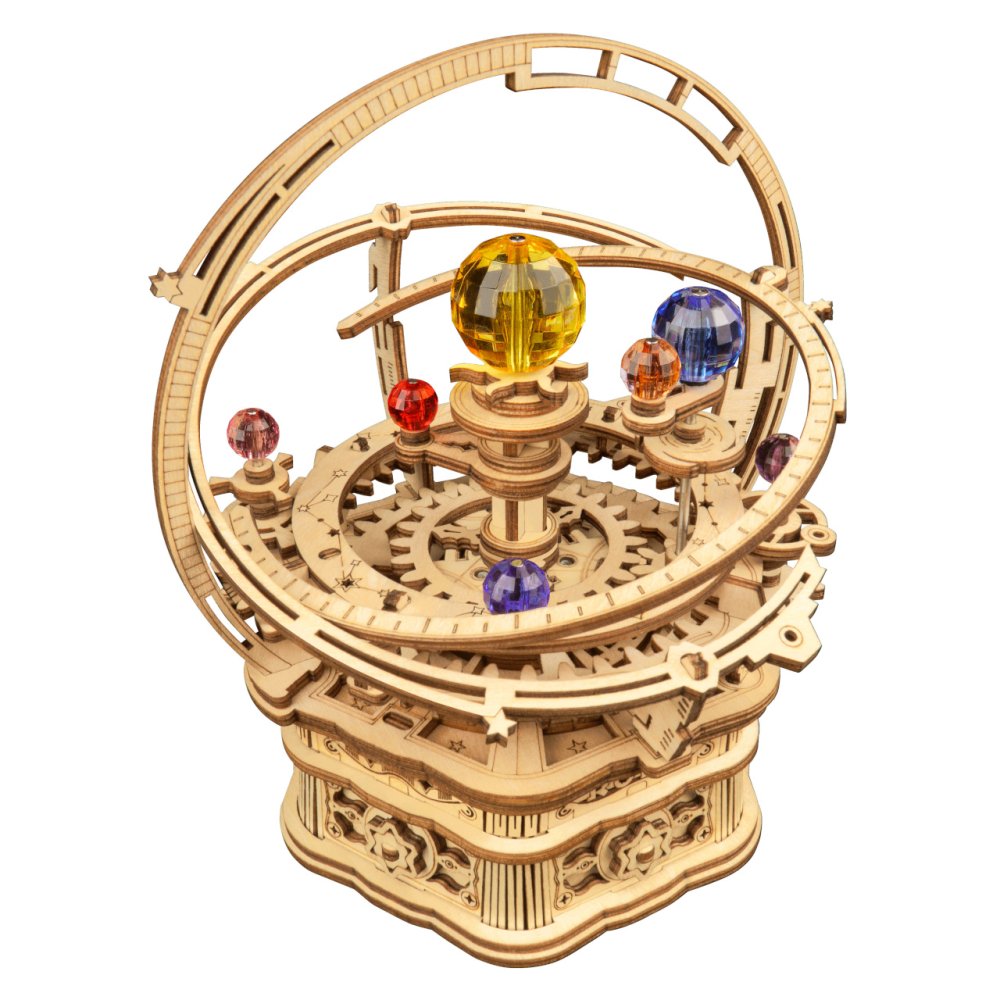 RoboTime 3D dřevěná skládačka hrací skříňky Historický orloj