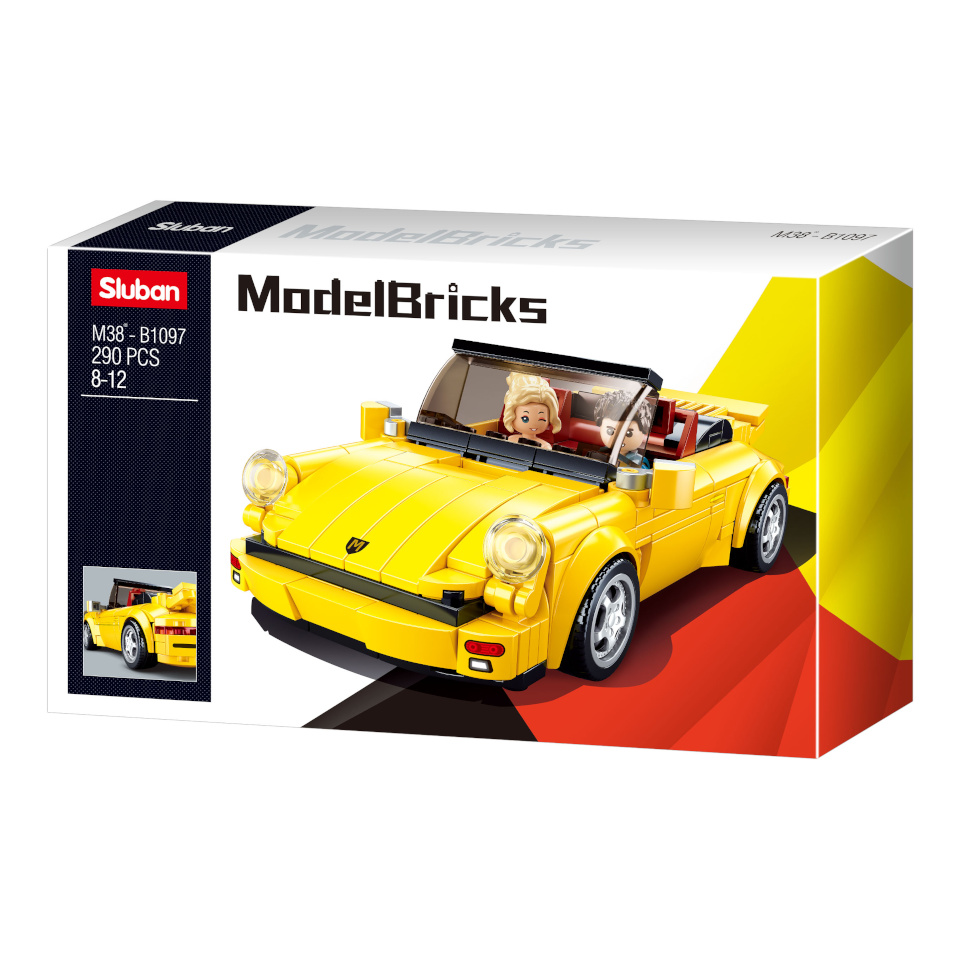 Sluban ModelBricks M38-B1097 Německý žlutý sportovní vůz (obrázek 4)