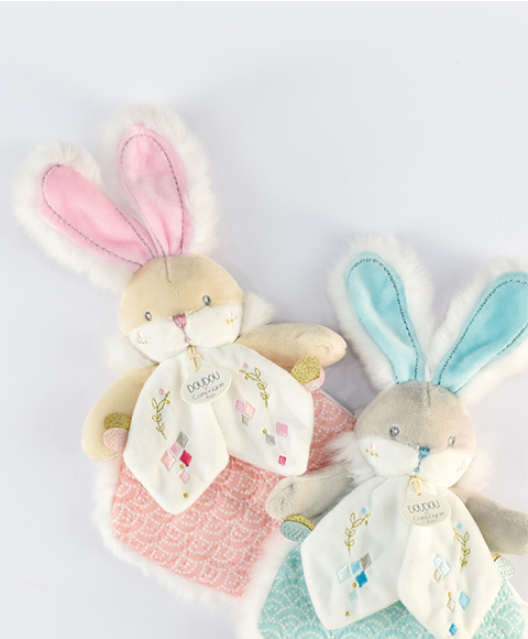 Doudou Dárková sada - Hračka růžový kamarád králíček 24 cm (obrázek 6)