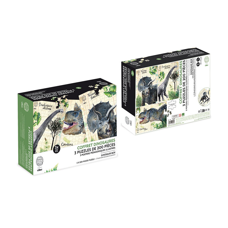 Vilac Sada 3 puzzle dinosaurů (obrázek 4)
