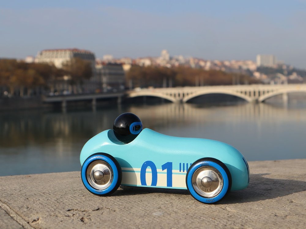 Vilac Dřevěné auto Old Sport Compet tyrkysové (obrázek 3)
